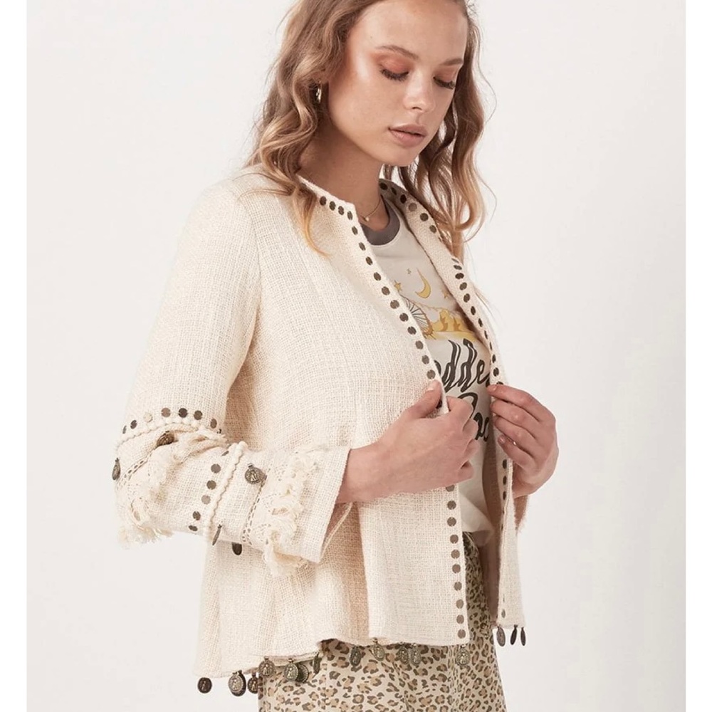 NWT Spell & The Gypsy Collective Alphie Jacket, Cream, Size Medium